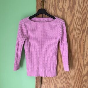 Women's Pink Cable Knit Sweater